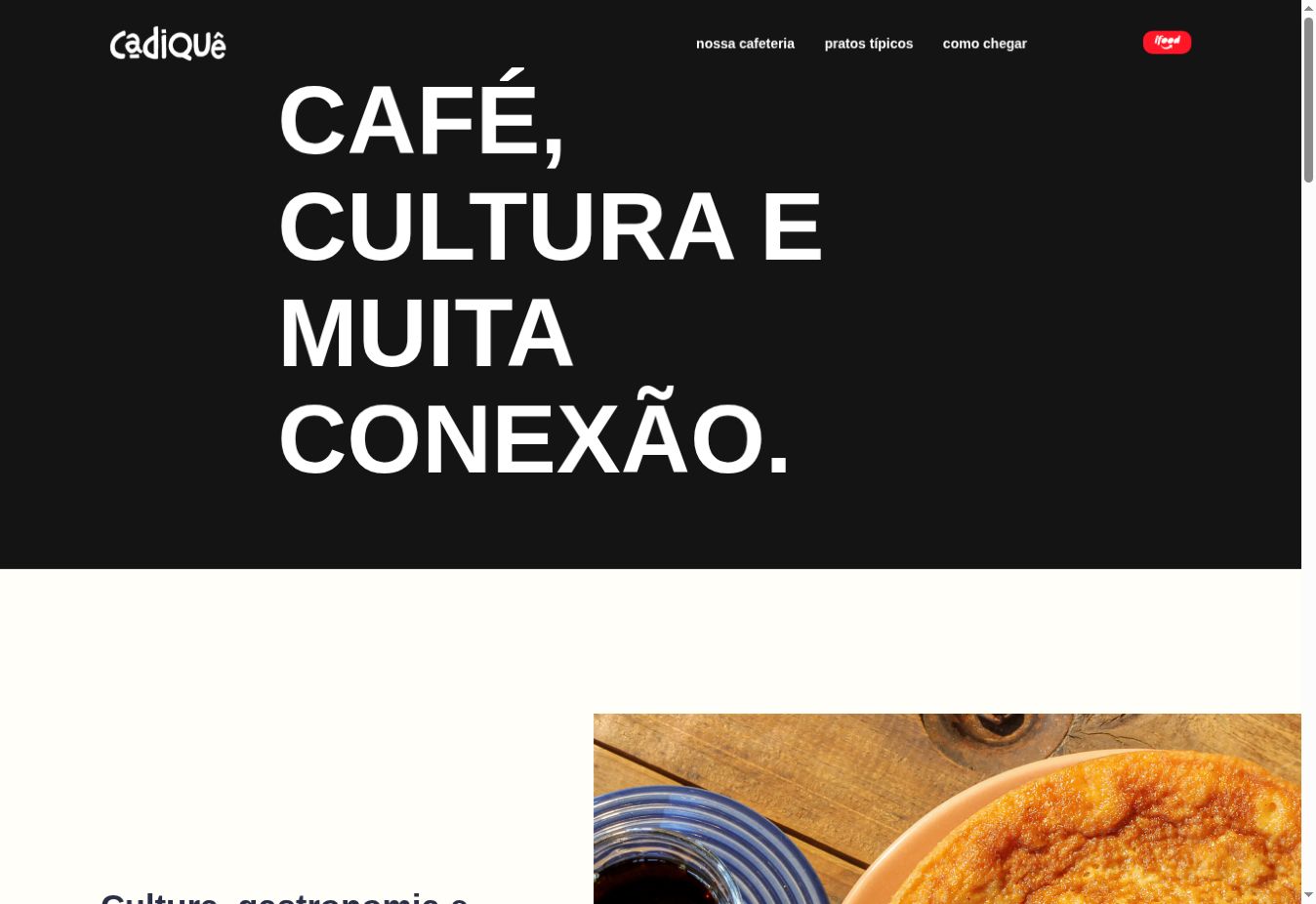 Página inicial de Cadiquê Café